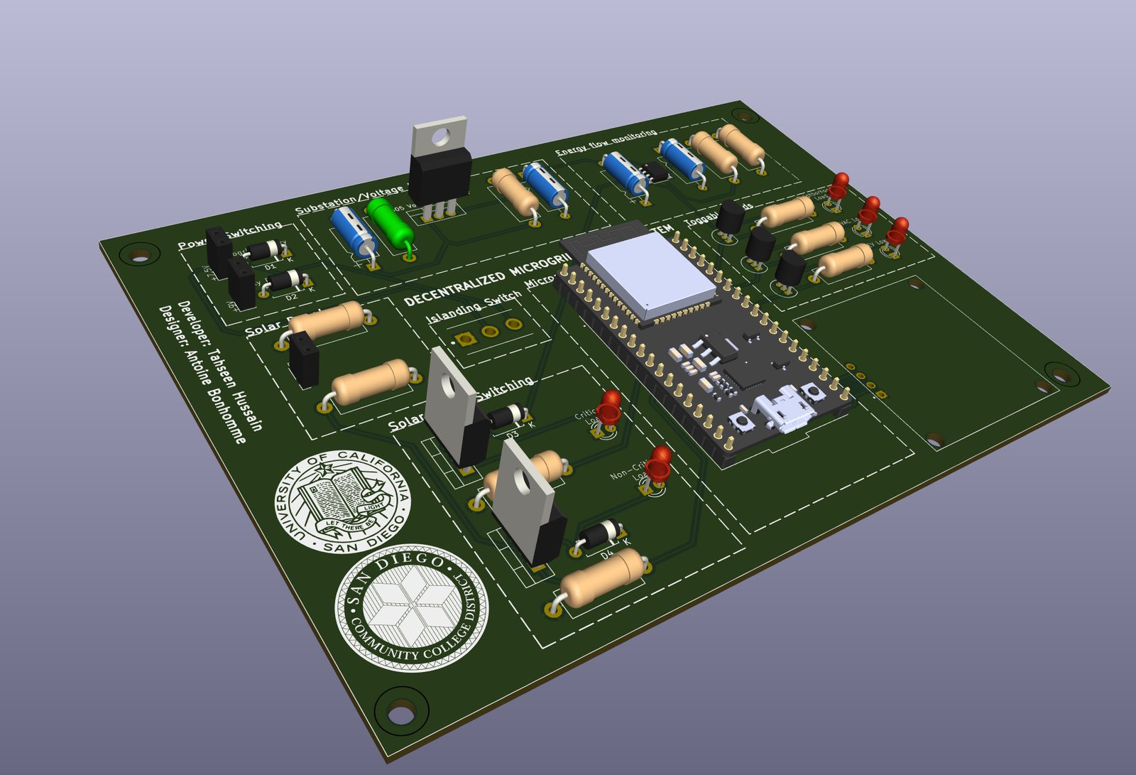 3D render of the controller board