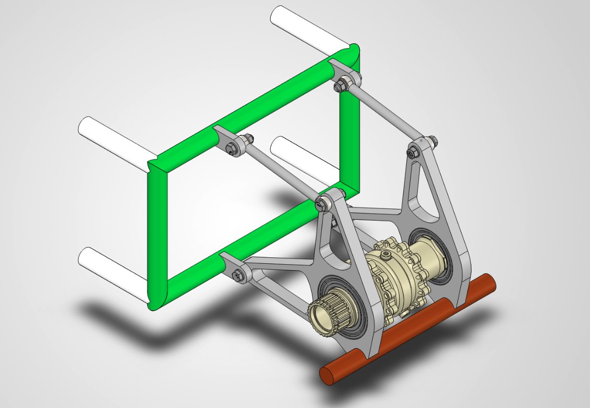 Full assembly on the rear chassis tubes