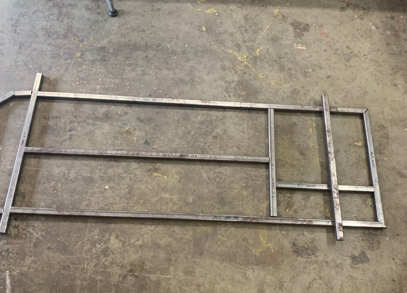 Frame laid out flat